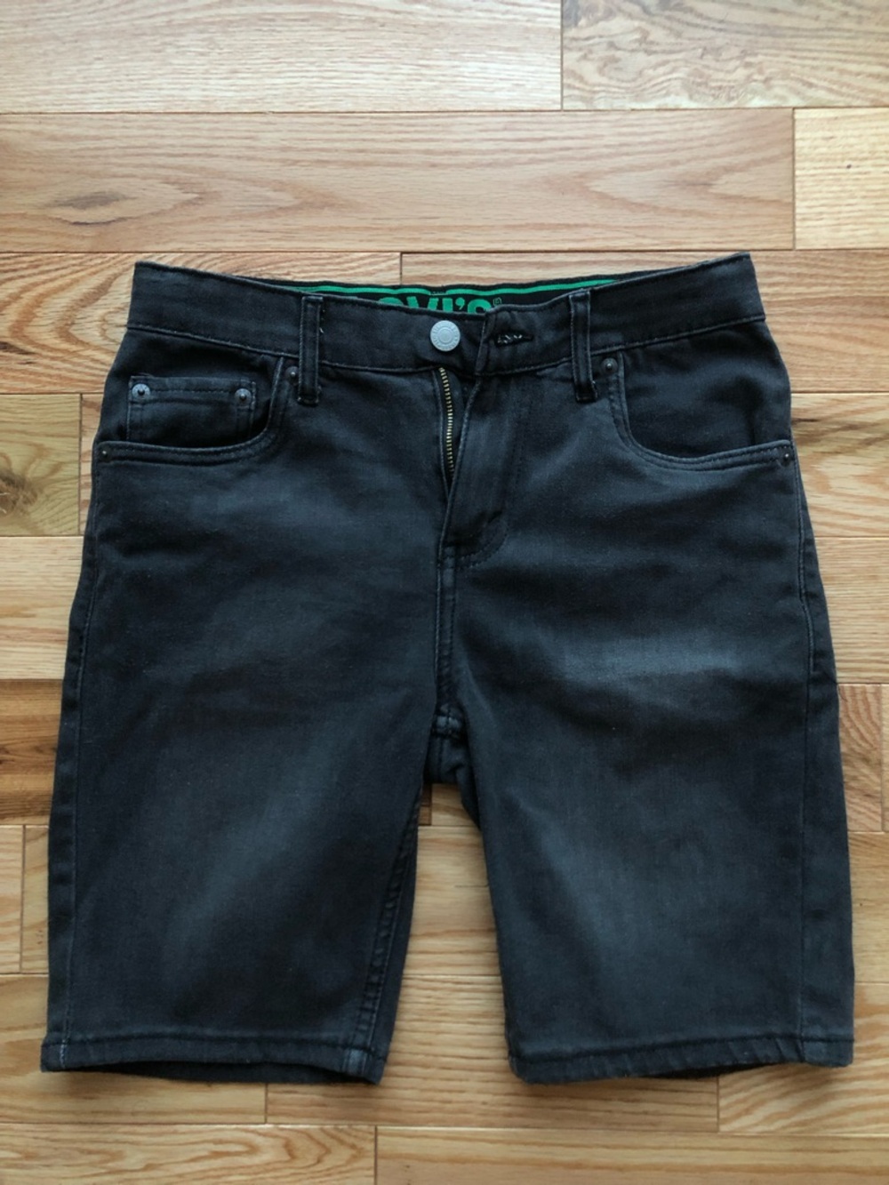 Levi's Black Denim Knee-Length Shorts